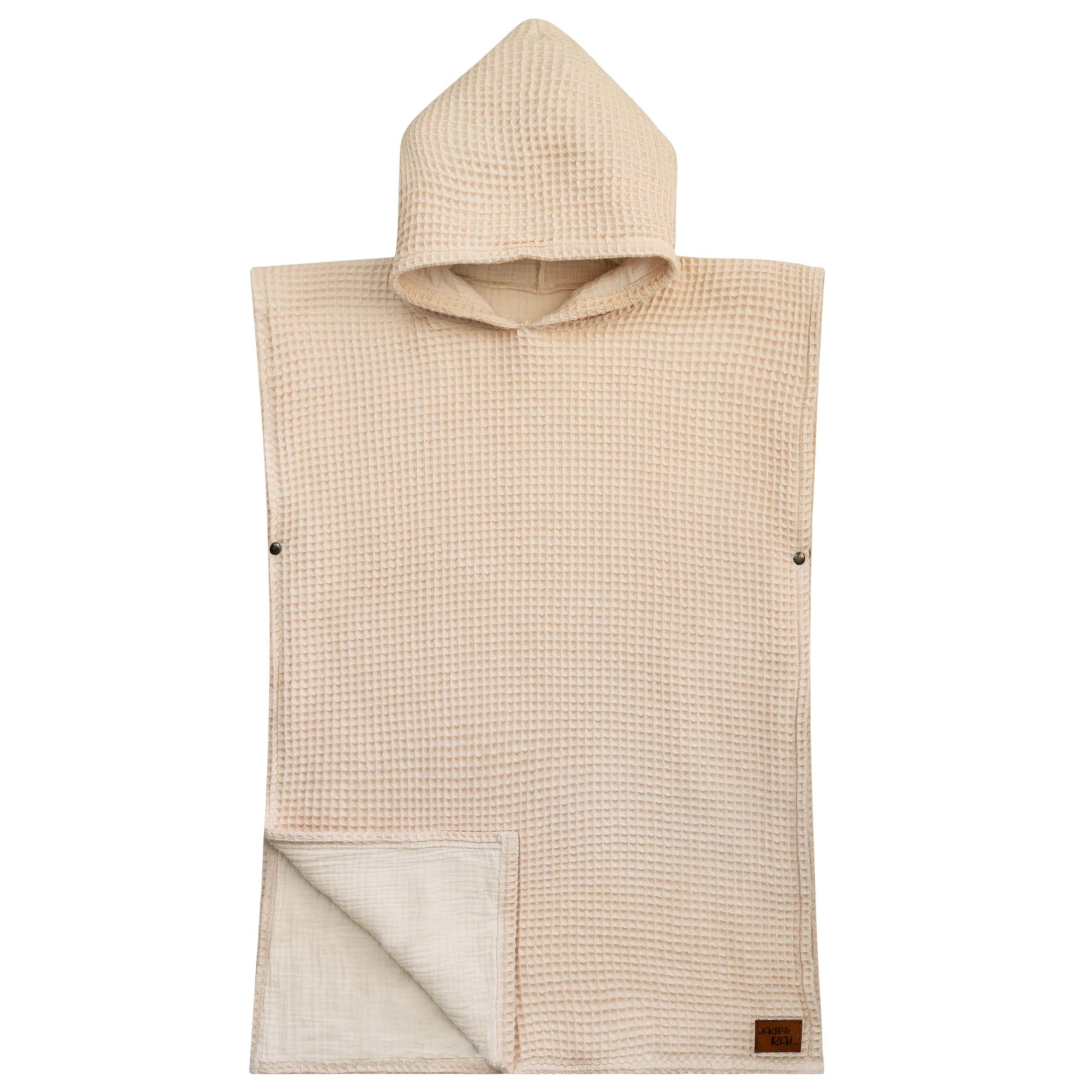 【BAON】[unisex] 2way string pocket cotton washing hooded JK Jade&Kai Hooded Towel for Kids | Snaps into a Poncho